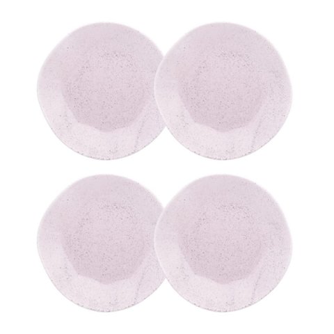 Kit 4 Pratos Fundo 22,5cm Ryo Pink Porcelana Oxford