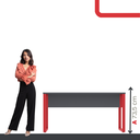 Ver imagem 5 de Mesa Madeira M150/70P25TUB 150cm Industrial Grafito e Vermelho Cinza