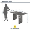 Ver imagem 3 de Conjunto Sala de Jantar 6 Cadeiras Tampo de Granito 140x75cm Bianca Prata Martelado Prata/Renda