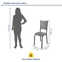 Ver imagem 4 de Conjunto Sala de Jantar 6 Cadeiras Tampo de Granito 140x75cm Bianca Prata Martelado Prata/Renda