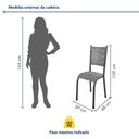 Ver imagem 4 de Conjunto Sala de Jantar 6 Cadeiras Tampo de Granito 140x75cm Bianca Prata Martelado Prata/Renda