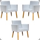 Ver imagem 1 de Kit 3 Poltronas Decorativa para Sala Recepção Consultório Nina Corino Cores Pé Palito 30 Cm Castanho