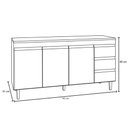 Ver imagem 3 de Gabinete Balcão Tiffany 1.50m 3 Portas 3 Gavetas C/ Tampo Cozinha Branco - Bela Móveis