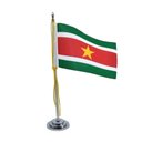 Ver imagem 1 de Mini Bandeira de Mesa Suriname 15 Cm (mastro)poliéster