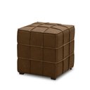 Ver imagem 5 de Kit 2 Puffs Decorativos Augusto 43cm Sala de Estar Couro Marrom Claro Manchado G88 - Gran Belo