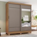 Ver imagem 5 de Guarda Roupa Solteiro 2 Portas Deslizantes 2 Gavetas Istambul B74 Nature Avelã - Henn - Briz