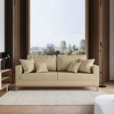 Ver imagem 4 de Sofá 3 Lugares Beny Base em Madeira Maciça Recepção Linho Bege Kimi Design