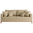 Ver imagem 2 de Sofá 3 Lugares Beny Base em Madeira Maciça Recepção Linho Bege Kimi Design