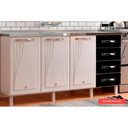 Ver imagem 1 de Módulo Cozinha Telasul Star New Balcão 3 Portas e 4 Gavetas s/ Tampo 120cm Branco/Preto