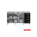 Ver imagem 4 de Módulo Cozinha Telasul Star New Balcão 3 Portas e 4 Gavetas s/ Tampo 120cm Branco/Preto