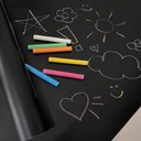 Ver imagem 2 de Adesivo Lousa Quadro Negro 2 Metros Papel Parede Contact Kit Completo com Giz 2m X 45cm Preto