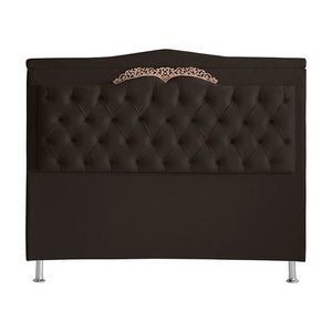 Cabeceira de Cama Box Madri Casal 140 Cm Suede Marrom Ec Móveis