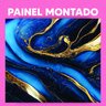 Papel de Parede Painel 3D Mármore Azul com Dourado 3M Revestimento Pedra Requinte Auto Colante - 3