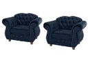 Ver imagem 2 de Quatro Poltronas Chesterfield Merlo - Suede Petróleo / Decoração, recepção , barbearia, sala
