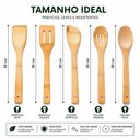 Ver imagem 2 de Conjunto Utensilios Cozinha Bambu com Suporte 6 Pecas Leves Resistentes Uso Diario Aquilae