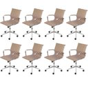 Ver imagem 1 de Kit 8 Cadeiras Escritório Diretor Esteirinha Rodízio Relax Corino 3301