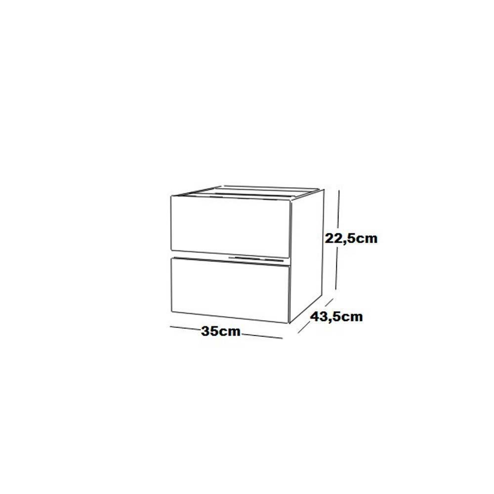 Mesa em L para Escritório 150x44cm com Gavetas Suspensas Preto com Freijó - 2