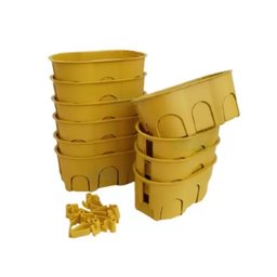 Kit 10 Caixa de Luz 4x2 Drywall Obras Amarela - 3
