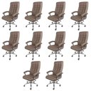 Ver imagem 1 de Kit 10 Cadeiras Escritório Presidente Ergonômica NR17 e Molas Office Oslo