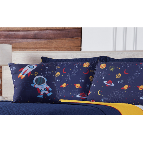 Super Novidade Cobre Leito Astronauta Queen 7 Pecas – Dupla Face