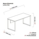 Ver imagem 4 de Mesa Madeira M1700/700P25TUB 170cm Industrial Grafito e Azul Delrei Cinza