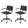 Kit 2 Cadeiras Escritório Palhinha com Braço e Base Rodízio Cesca - 1