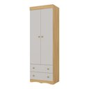 Ver imagem 2 de Guarda-roupa Infantil 62cm 2 Portas e 2 Gavetas Realeza Multimóveis Mp4451 Madeirado/off White