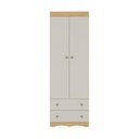 Ver imagem 5 de Guarda-roupa Infantil 62cm 2 Portas e 2 Gavetas Realeza Multimóveis Mp4451 Madeirado/off White