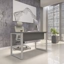 Ver imagem 1 de Mesa Madeira M1700/700P25TUB 170cm Industrial Grafito e Cinza