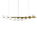 Ver imagem 1 de Lustre Pendente Figo Ouro - 9 Globos Esfera de Vidro Branco