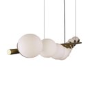Ver imagem 3 de Lustre Pendente Figo Ouro - 9 Globos Esfera de Vidro Branco