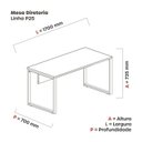 Ver imagem 4 de Mesa Madeira M1700/700P25TUB 170cm Industrial Grafito e Lilas Cinza