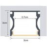 Perfil Alumínio Sobrepor P/ 2 Leds 200cm 200cm - 9