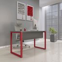 Ver imagem 1 de Mesa Madeira M1700/700P25TUB 170cm Industrial Grafito e Vermelho Cinza