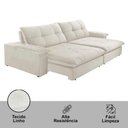 Ver imagem 4 de Sofá Gaia Linho 02 Módulos 90 Cm B25cm Meu Sofá Online A302 Linho Branco