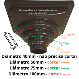 Ralo Anti Odor Inox 304 Modelo 15x15 Bolinha Tela e Coletor Marrom Saída Adapt de 40mm até 100mm - 7