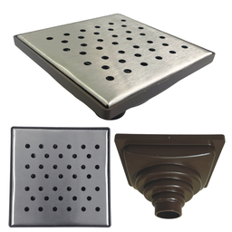 Ralo Anti Odor Inox 304 Modelo 15x15 Bolinha Tela e Coletor Marrom Saída Adapt de 40mm até 100mm - 1