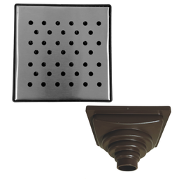 Ralo Anti Odor Inox 304 Modelo 15x15 Bolinha Tela e Coletor Marrom Saída Adapt de 40mm até 100mm - 2