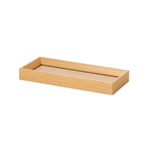 Bandeja em Mdf com Linho e Vidro 28,5cm