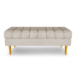 Banco Bau Jade 80cm Suede Bege - Lares Decor - 1