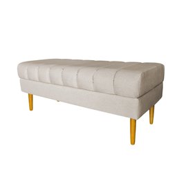 Banco Bau Jade 80cm Suede Bege - Lares Decor - 2