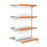 Gondola Centro 137 Fit Continuação Branco 8 Bandeja Pe Laranja - 1