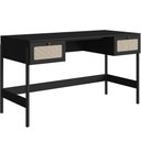 Ver imagem 1 de Mesa Escrivaninha Home Office 2 Gavetas Pés Madeira Moss A03 Nero Preto - Lyam Decor