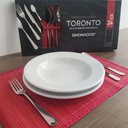 Ver mais imagens de Jogo de Talheres 240 Peças Simonaggio Toronto Aço Inox Garfos Facas Colheres Restaurante Buffet