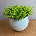 Ver imagem 3 de Arranjo Centro de Mesa Vaso Branco Verdinho Artificial Completo Decore Fácil Shop