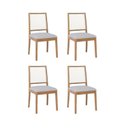 Ver imagem 1 de Kit 4 Cadeiras para Sala de Jantar Estofadas Marcela Cinza/Madeira