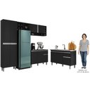 Ver imagem 6 de Cozinha Compacta Vanessa e Balcão Gabinete Com Pia Tatiane 120cm Preto - AJL Móveis