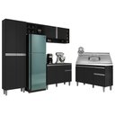 Ver imagem 1 de Cozinha Compacta Vanessa e Balcão Gabinete Com Pia Tatiane 120cm Preto - AJL Móveis