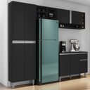 Ver imagem 7 de Cozinha Compacta Vanessa e Balcão Gabinete Com Pia Tatiane 120cm Preto - AJL Móveis