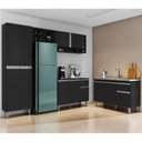 Ver imagem 3 de Cozinha Compacta Vanessa e Balcão Gabinete Com Pia Tatiane 120cm Preto - AJL Móveis
